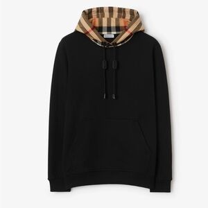 Burberry Black Hoodie with Checkered Hood